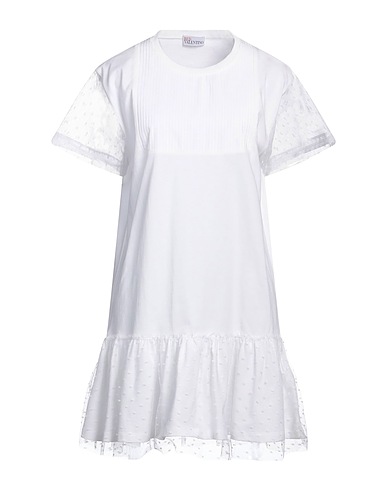 REDValentino Short dress White 100% Cotton, Polyester
