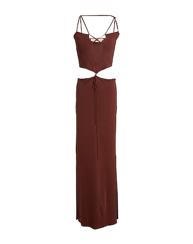 AYA MUSE Long dress Brown 77% Viscose, 23% Nylon