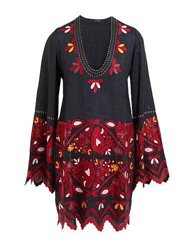 VITA KIN Vestito corto Nero 100% Lino