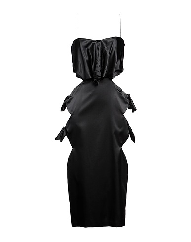 ALESSANDRA RICH Midi-Kleid Schwarz 94% Seide, 6% Elastan
