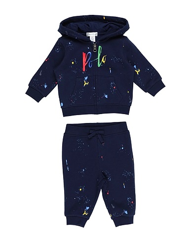 POLO RALPH LAUREN Baby co-ord  Logo Fleece Full-Zip Hoodie & Pant Set
 Midnight blue 66% Cotton, 34% Polyester, Elastane
