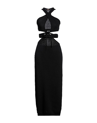 CULT GAIA Langes Kleid Schwarz 77% Baumwolle, 23% Polyester