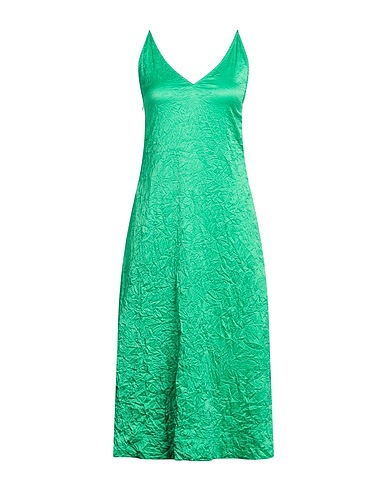 GANNI Midi dress Green 95% Recycled polyester, 5% Elastane