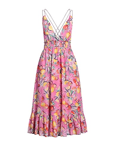 MAISON SCOTCH Midi dress Pink 60% Viscose, 40% Cotton