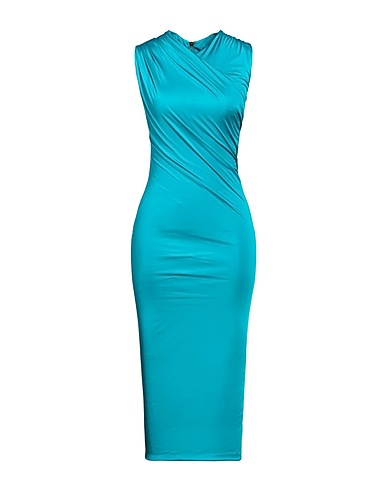 VERSACE Midi dress Turquoise 100% Viscose