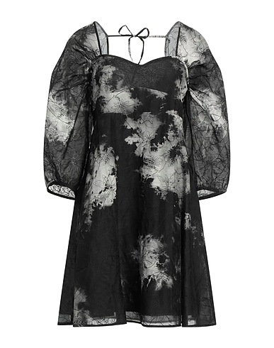 SAMSØE Φ SAMSØE Short dress Black 70% Organic cotton, 30% Silk
