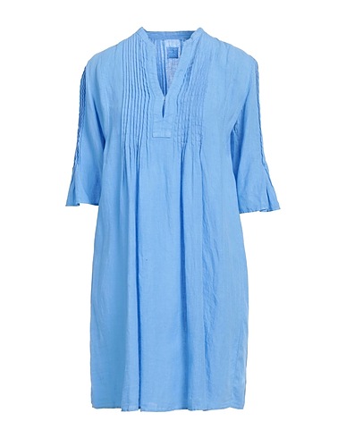 120% LINO Midi dress Light blue 100% Linen