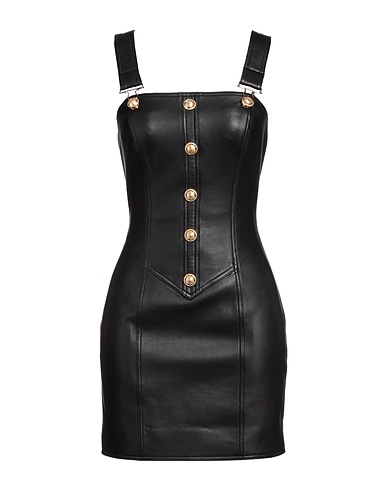 BALMAIN Sheath dress Black 100% Lambskin