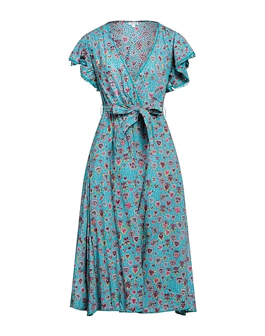 POUPETTE ST BARTH Midi dress Turquoise 100% Cotton