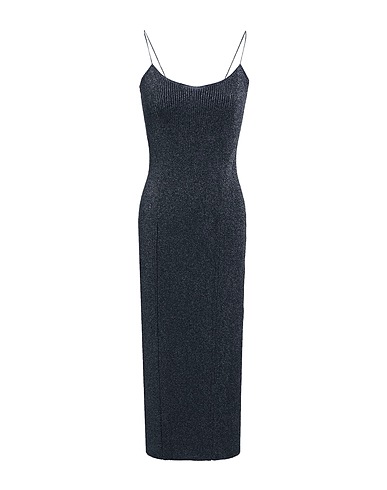 KHAITE Midi dress Black 49% Polyester, 25% Polyamide, 23% Metallic fiber, 3% Elastane