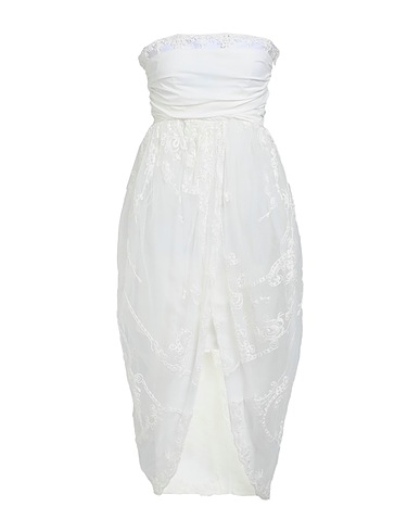 PHILOSOPHY di LORENZO SERAFINI Midi dress Ivory 60% Cotton, 40% Polyamide, Polyester, Elastane