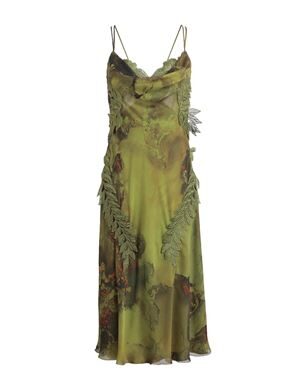 【関税 送料無料】A FERRETTI シルクドレス ALBERTA FERRETTI シルクドレス ミリタリーグリーン レディース
