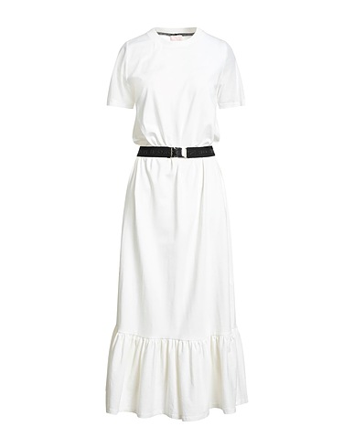 LIU •JO Midi dress Ivory 95% Cotton, 5% Elastane, Polyester