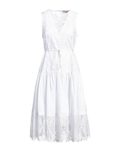 TWINSET Midi dress White 100% Cotton