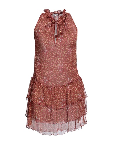 POUPETTE ST BARTH Short dress Brick red 100% Silk
