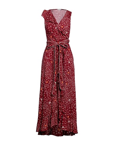 POUPETTE ST BARTH Midi dress Burgundy 100% Viscose