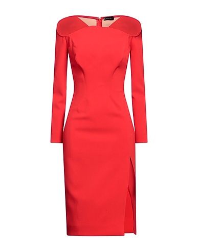 MUGLER Midi dress Red 93% Polyester, 7% Elastane