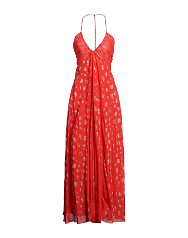 FORTE_FORTE Robe longue Rouge 96% Viscose, 4% Polyester métallisé