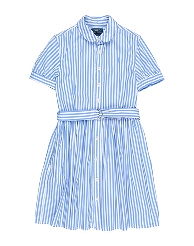 POLO RALPH LAUREN Dress Striped Belted Cotton Poplin Shirtdress
 Sky blue 100% Cotton