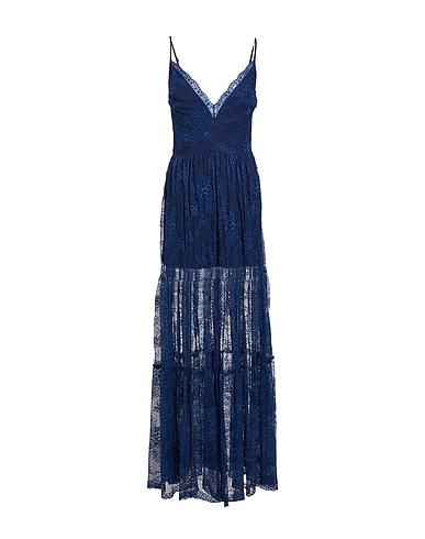 ERMANNO FIRENZE Long dress Navy blue 100% Viscose, Polyamide