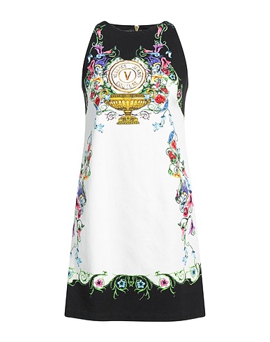 VERSACE JEANS COUTURE Короткое платье Белый 97% Хлопок, 3% Эластан