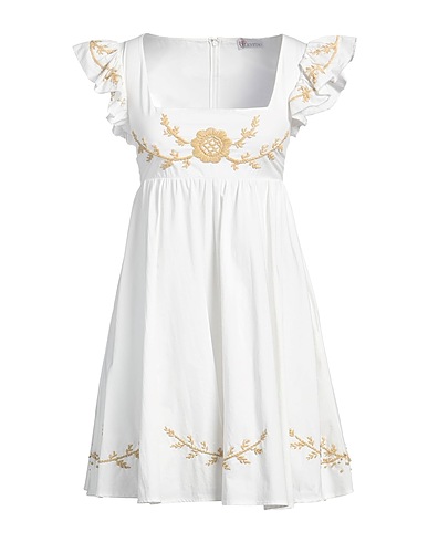 REDValentino Short dress White 100% Cotton, Cellulose