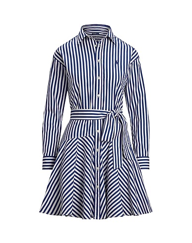 POLO RALPH LAUREN Shirt dress  STRIPED COTTON PANELED SHIRTDRESS 
 Navy 100% Cotton