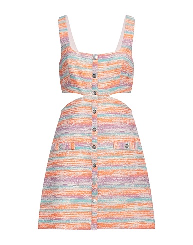 MAJE Short dress Orange 45% Polyester, 39% Cotton, 13% Polyamide, 3% Metallic fiber