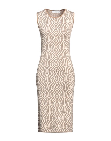 SKILLS & GENES Midi dress Beige 72% Rayon, 28% Polyester