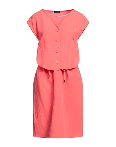 EMPORIO ARMANI Midi dress Coral 73% Lyocell, 27% Linen, Polyester