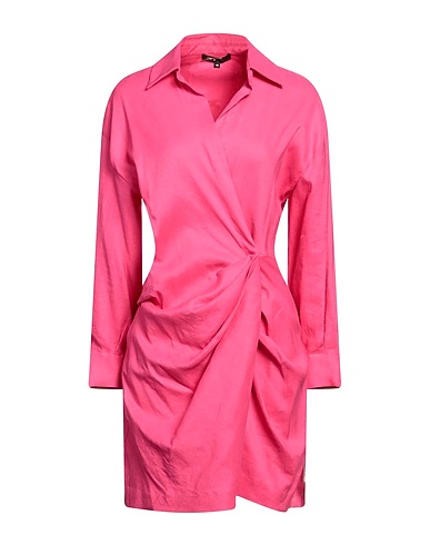 MAJE Short dress Fuchsia 59% Linen, 40% Viscose, 1% Elastane