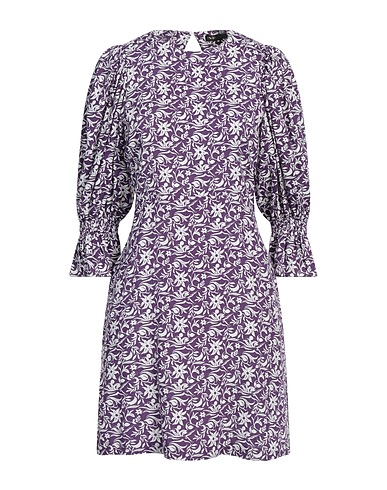 MAJE Short dress Purple 67% Linen, 33% Viscose