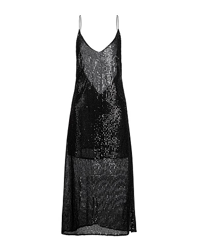 ELI_BLUMEN Long dress Black 95% Polyester, 5% Elastane