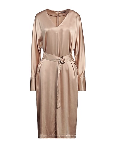PESERICO Midi dress Beige 50% Viscose, 47% Acetate, 3% Elastane