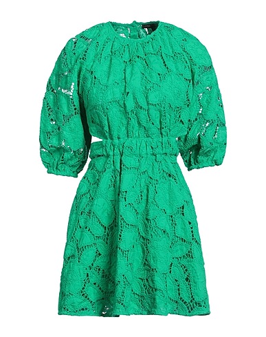 MAJE Short dress Emerald green 100% Cotton