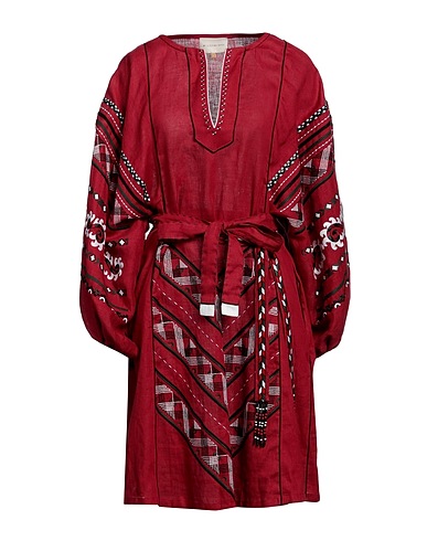 MY SLEEPING GYPSY Vestito corto Mattone 100% Lino
