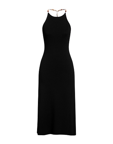 MAJE Midi dress Black 53% Viscose, 45% Polyamide, 2% Elastane