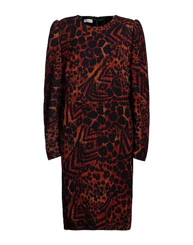 DRIES VAN NOTEN Midi dress Brown 64% Viscose, 36% Cotton