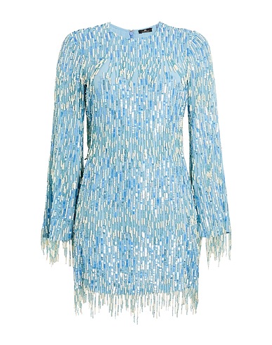 ELISABETTA FRANCHI Sequin dress Light blue 100% Polyester, Plastic, Glass