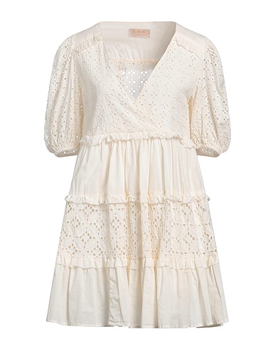 KAOS JEANS Pleated dress Ivory 100% Cotton