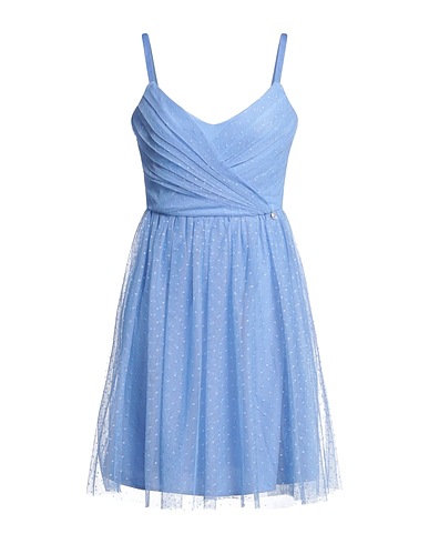 RELISH Short dress Light blue 100% Polyester