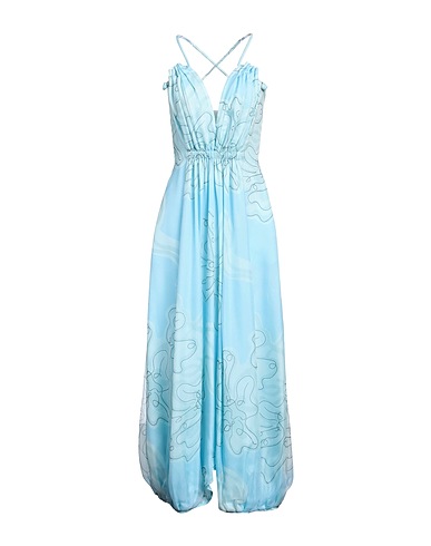 GIORGIO ARMANI Long dress Sky blue 100% Silk, Polyamide