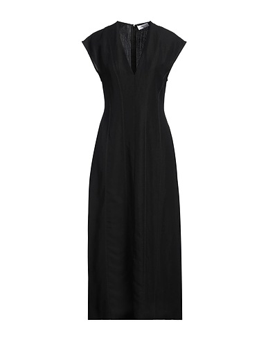 FABIANA FILIPPI Long dress Black 64% Viscose, 36% Linen