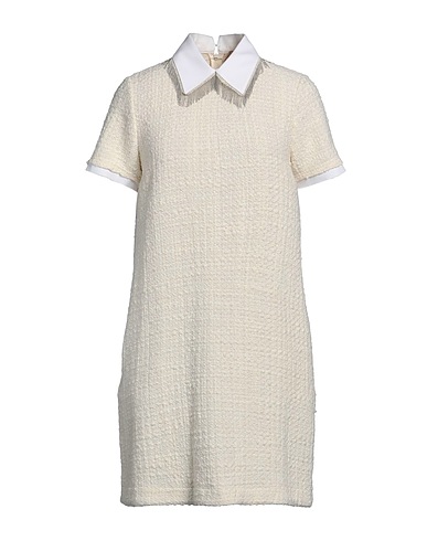 N°21 Short dress White 47% Acrylic, 38% Wool, 12% Polyester, 3% Cotton, Brass