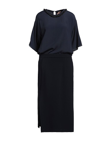 N°21 Midi-Kleid Nachtblau 50% Acetat, 50% Viskose, Seide, Glas, Baumwolle
