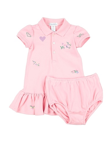 POLO RALPH LAUREN Baby dress Embroidered Mesh Polo Dress & Bloomer
 Pink 98% Cotton, 2% Elastane