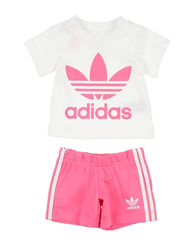 ADIDAS ORIGINALS RECIÉN NACIDO SHORT TEE SET
 Blanco 100% Algodón