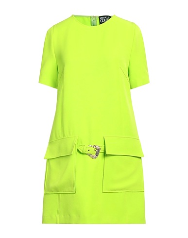 VERSACE JEANS COUTURE Short dress Light green 93% Polyester, 7% Elastane