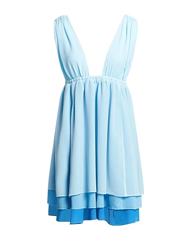 GANNI Short dress Sky blue 100% Recycled polyester