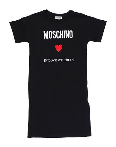 MOSCHINO TEEN Dress Black 100% Cotton, Elastane, Polyester